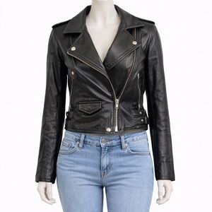 IRO Ashville Leather Biker Jacket  Black